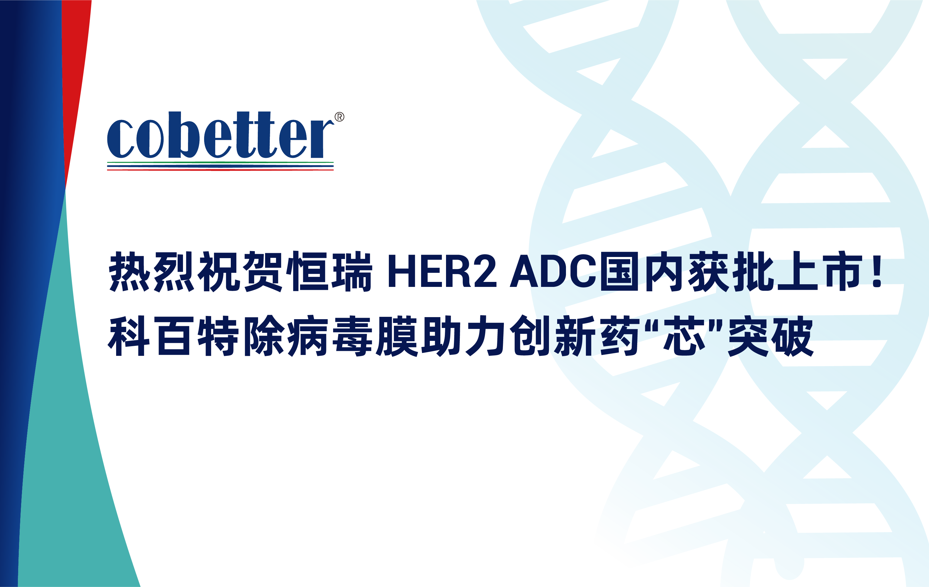 热烈祝贺恒瑞 HER2 ADC国内获批上市！ 科百特除病毒膜助力创新药“芯”突破
